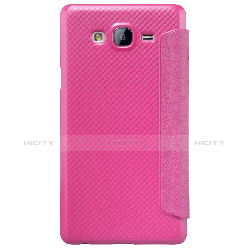 Housse Portefeuille Livre Cuir pour Samsung Galaxy On5 Pro Rose Rouge Plus