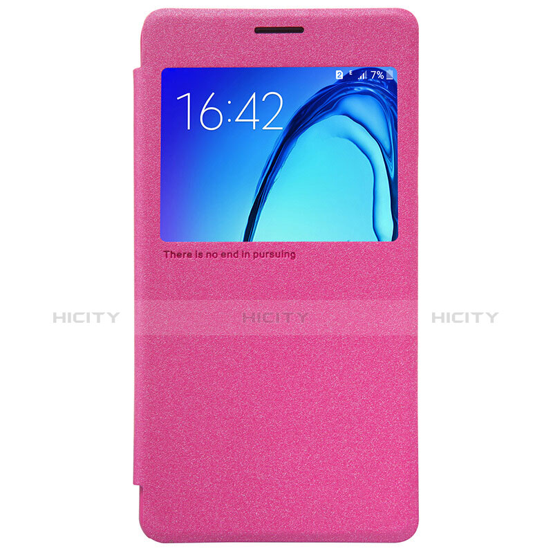 Housse Portefeuille Livre Cuir pour Samsung Galaxy On5 Pro Rose Rouge Plus