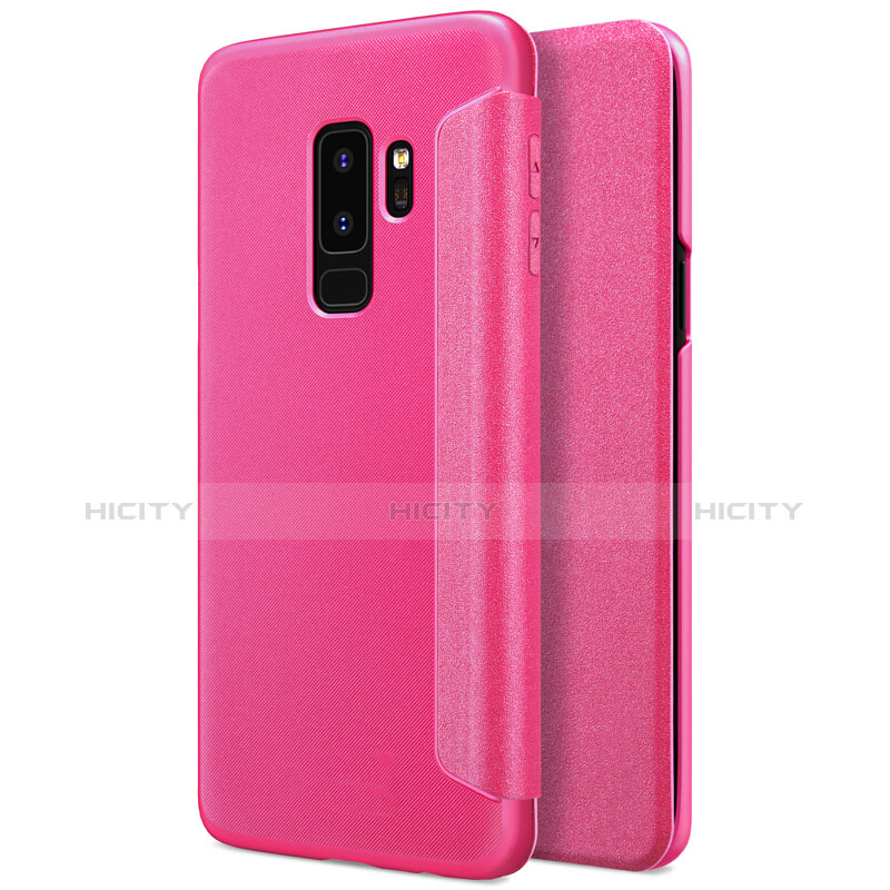 Housse Portefeuille Livre Cuir pour Samsung Galaxy S9 Plus Rose Rouge Plus