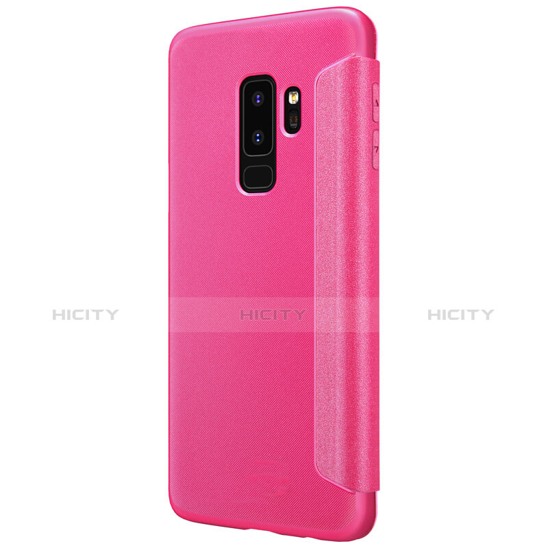 Housse Portefeuille Livre Cuir pour Samsung Galaxy S9 Plus Rose Rouge Plus