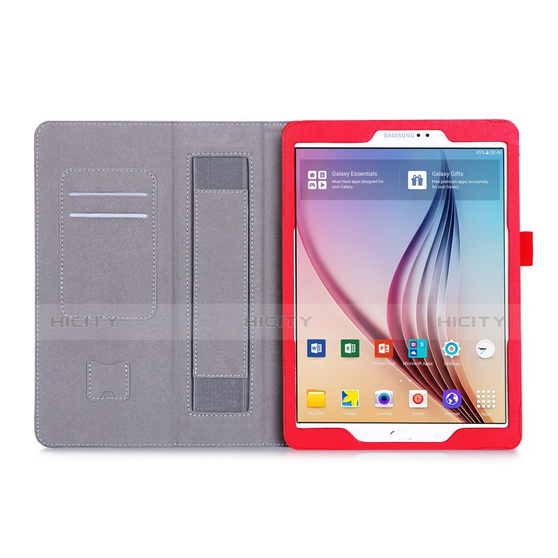 Housse Portefeuille Livre Cuir pour Samsung Galaxy Tab S2 9.7 SM-T810 SM-T815 Rouge Plus