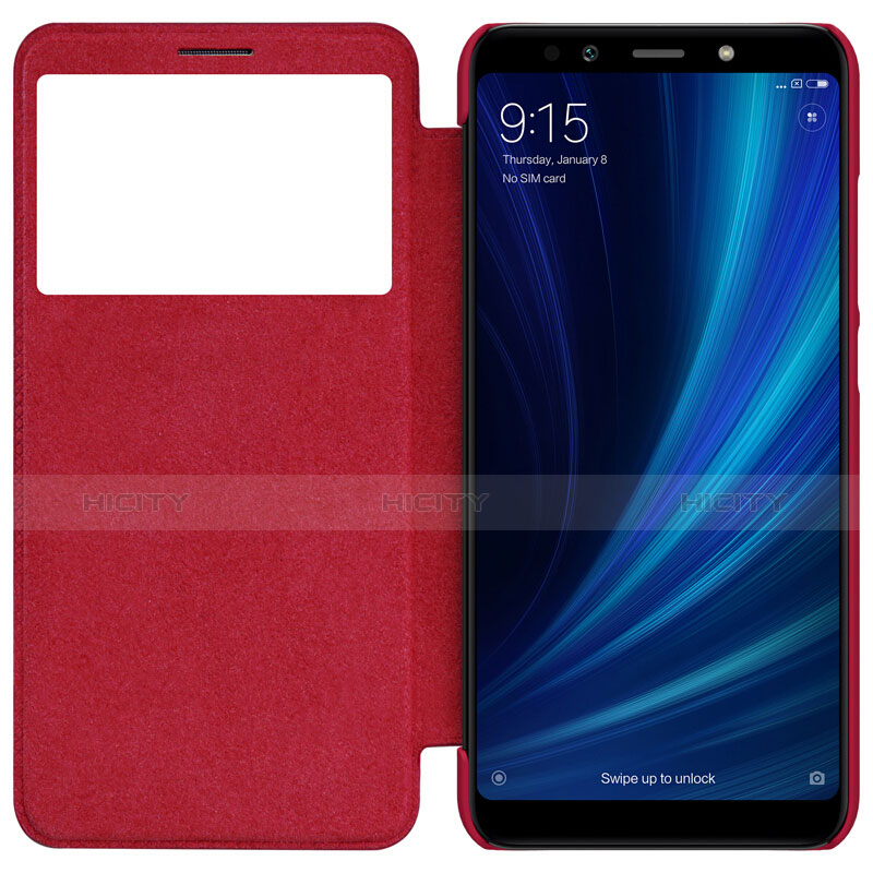 Housse Portefeuille Livre Cuir pour Xiaomi Mi 6X Rouge Plus