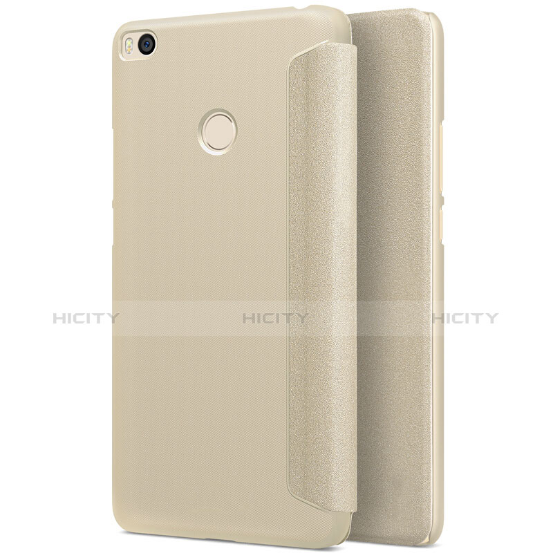 Housse Portefeuille Livre Cuir pour Xiaomi Mi Max 2 Or Plus