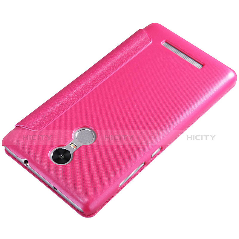 Housse Portefeuille Livre Cuir pour Xiaomi Redmi Note 3 MediaTek Rose Rouge Plus