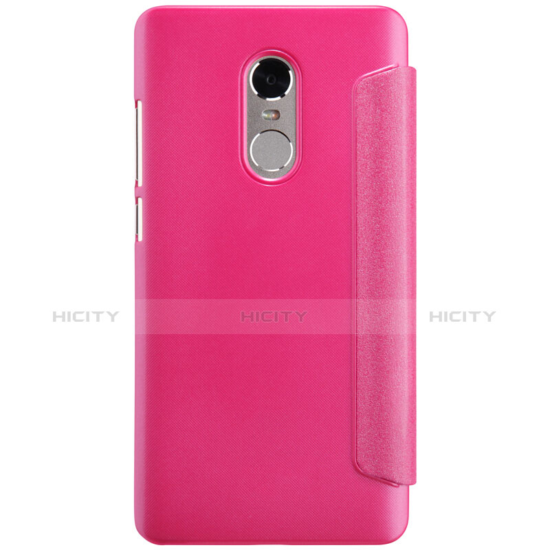 Housse Portefeuille Livre Cuir pour Xiaomi Redmi Note 4 Standard Edition Rose Rouge Plus