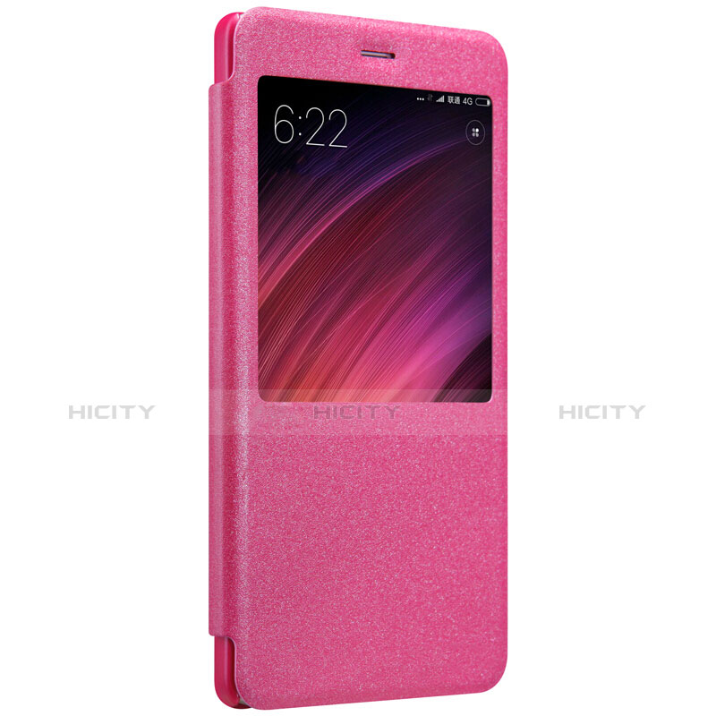 Housse Portefeuille Livre Cuir pour Xiaomi Redmi Note 4 Standard Edition Rose Rouge Plus