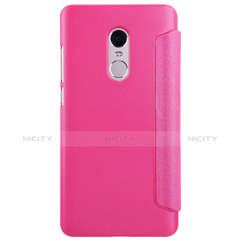 Housse Portefeuille Livre Cuir pour Xiaomi Redmi Note 4X High Edition Rose Rouge Plus