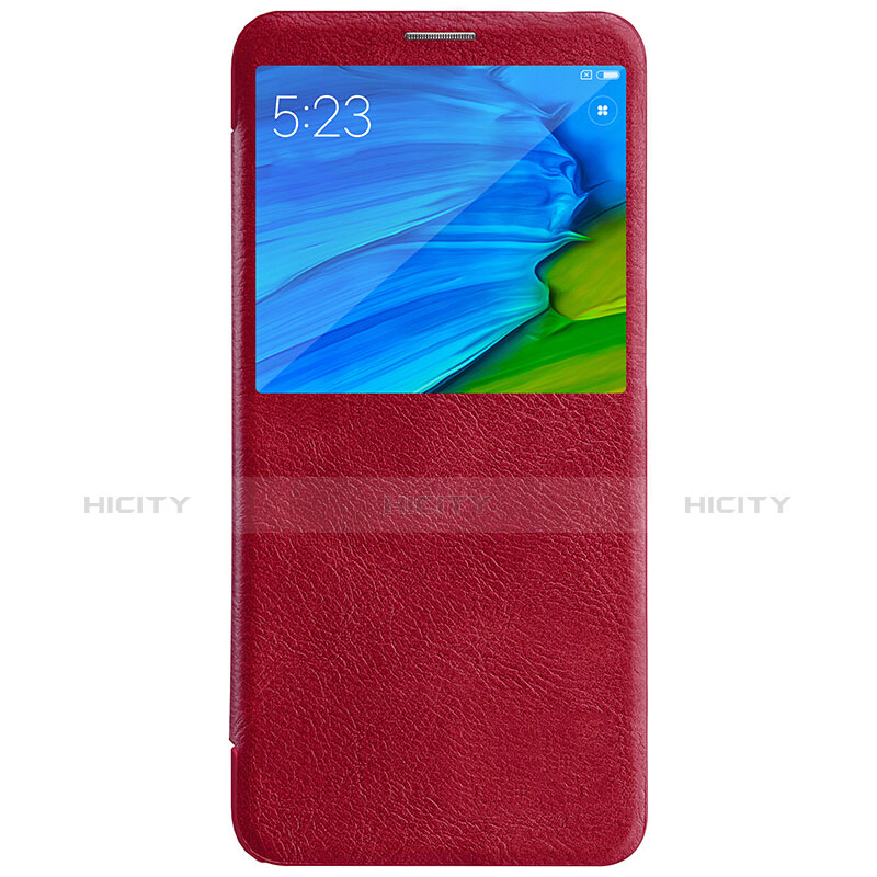 Housse Portefeuille Livre Cuir pour Xiaomi Redmi Note 5 AI Dual Camera Rouge Plus