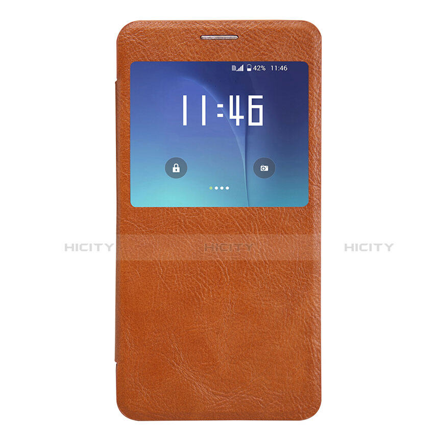 Housse Portefeuille Livre Cuir U01 pour Samsung Galaxy S7 Edge G935F Marron Plus