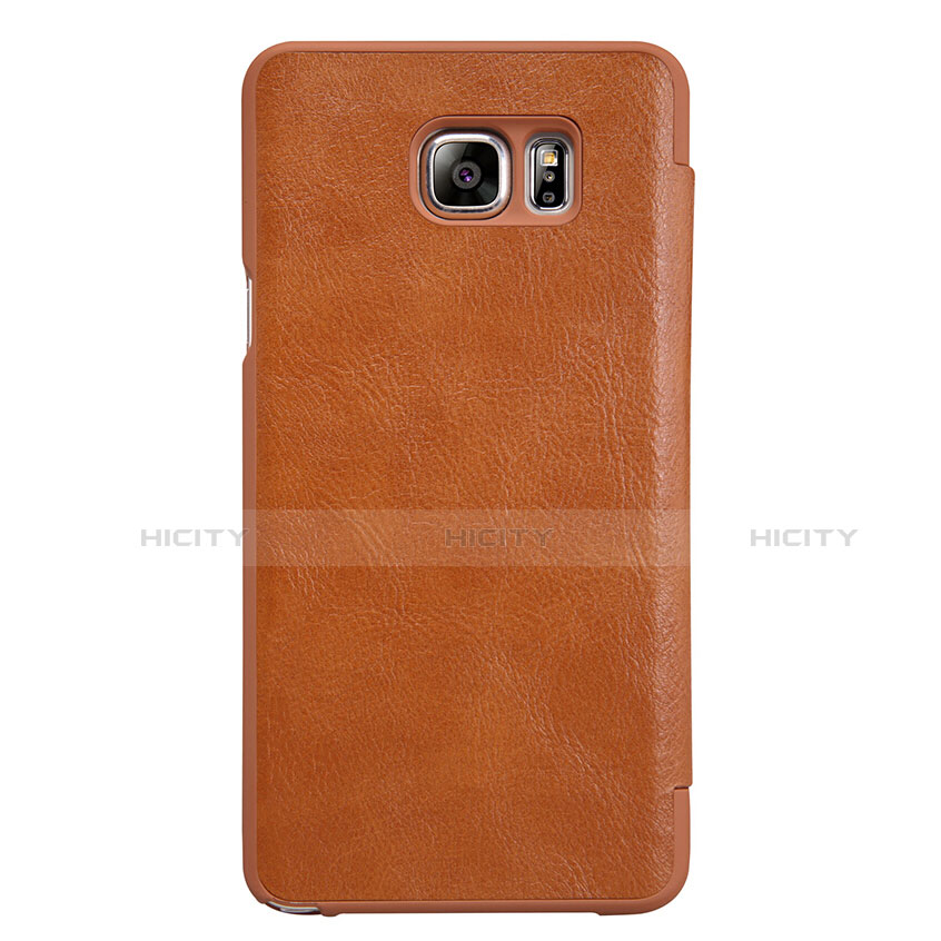 Housse Portefeuille Livre Cuir U01 pour Samsung Galaxy S7 Edge G935F Marron Plus