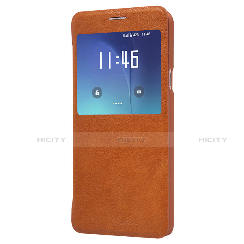 Housse Portefeuille Livre Cuir U01 pour Samsung Galaxy S7 Edge G935F Marron Plus