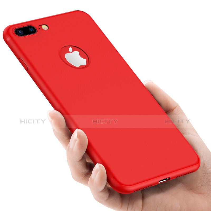 Housse Silicone avec Trou Souple Couleur Unie pour Apple iPhone 7 Plus Rouge Plus