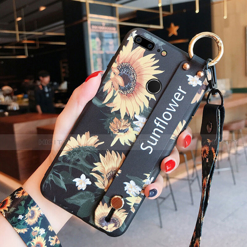 Housse Silicone Fleurs Souple Couleur Unie pour Huawei Honor 9 Lite Orange Plus