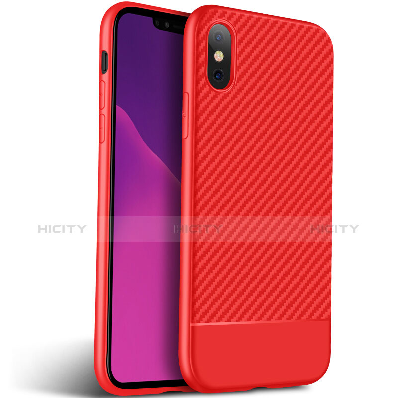 Housse Silicone Gel Serge pour Apple iPhone X Rouge Plus