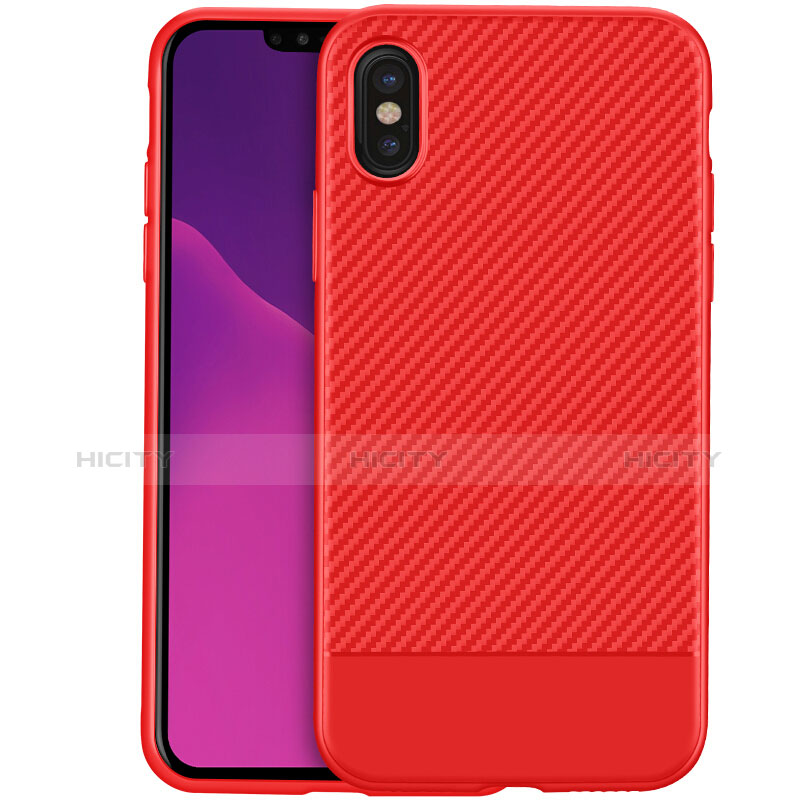 Housse Silicone Gel Serge pour Apple iPhone Xs Rouge Plus