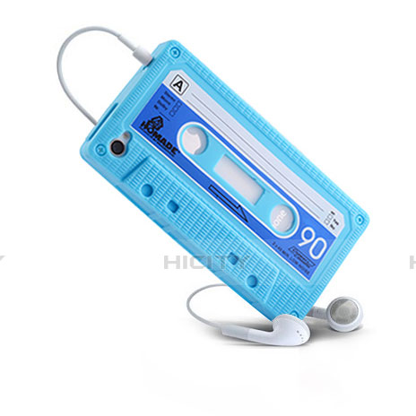 Housse Silicone Souple Cassette pour Apple iPhone 4S Bleu Ciel Plus