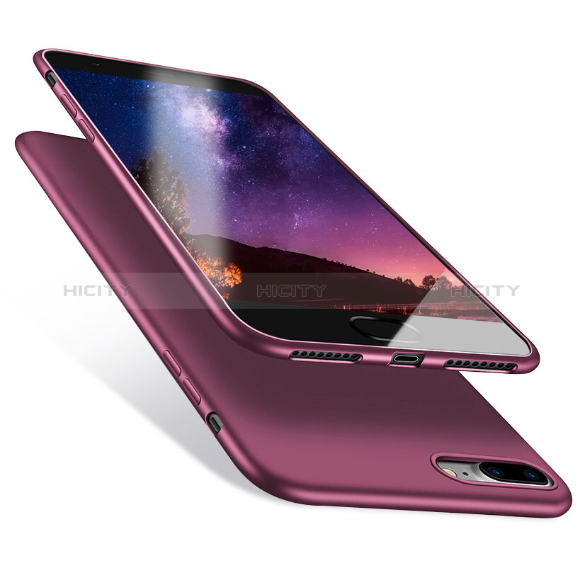 Housse Silicone Souple Couleur Unie TPU pour Apple iPhone 7 Plus Violet Plus