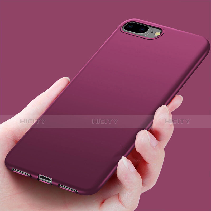 Housse Silicone Souple Couleur Unie TPU pour Apple iPhone 7 Plus Violet Plus