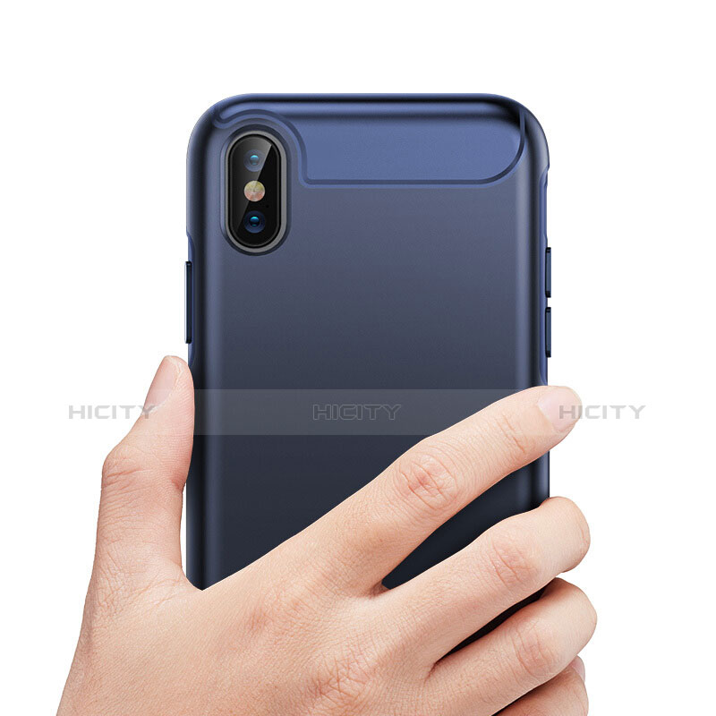 Housse Silicone Souple Mat pour Apple iPhone X Bleu Plus