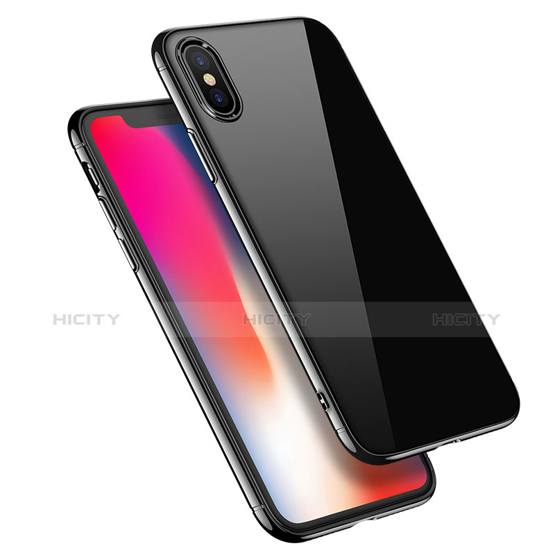 Housse Silicone Souple Miroir J01 pour Apple iPhone X Noir Plus