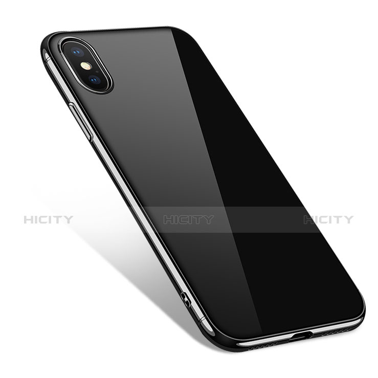 Housse Silicone Souple Miroir J01 pour Apple iPhone X Noir Plus