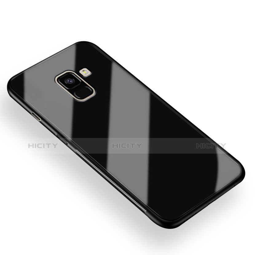 Housse Silicone Souple Miroir pour Samsung Galaxy A8+ A8 Plus (2018) Duos A730F Noir Plus