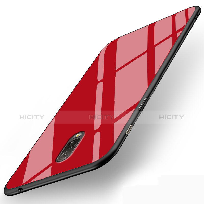 Housse Silicone Souple Miroir pour Samsung Galaxy C8 C710F Rouge Plus