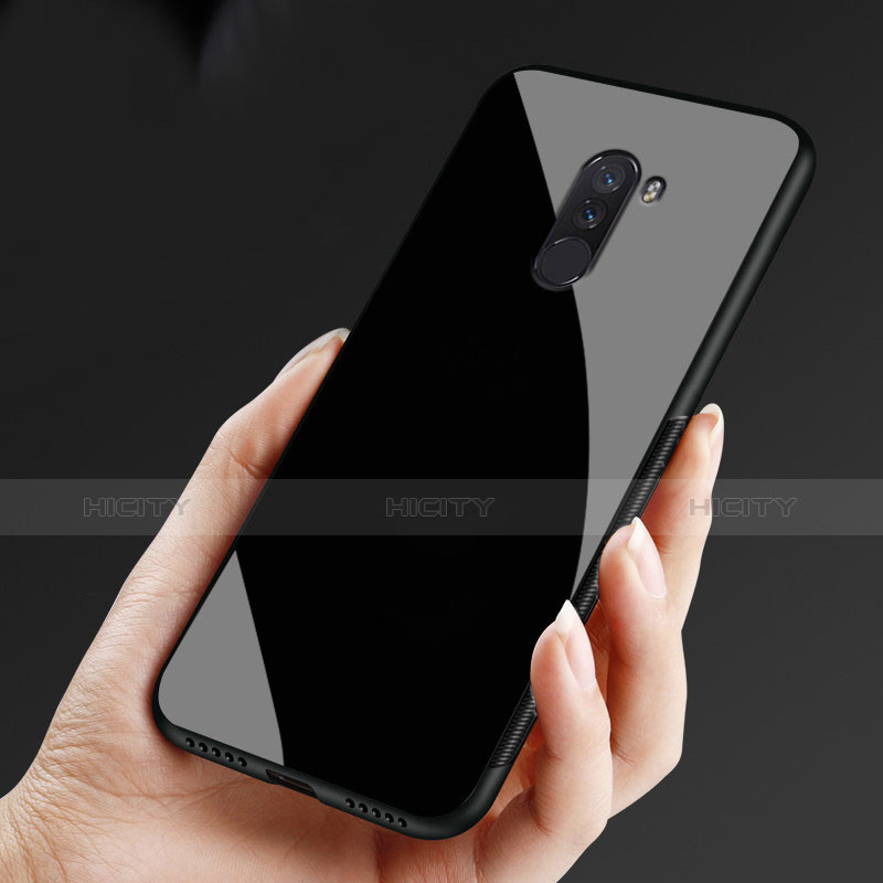 Housse Silicone Souple Miroir pour Xiaomi Pocophone F1 Noir Plus