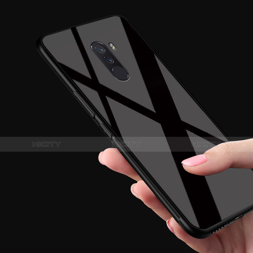 Housse Silicone Souple Miroir pour Xiaomi Pocophone F1 Noir Plus