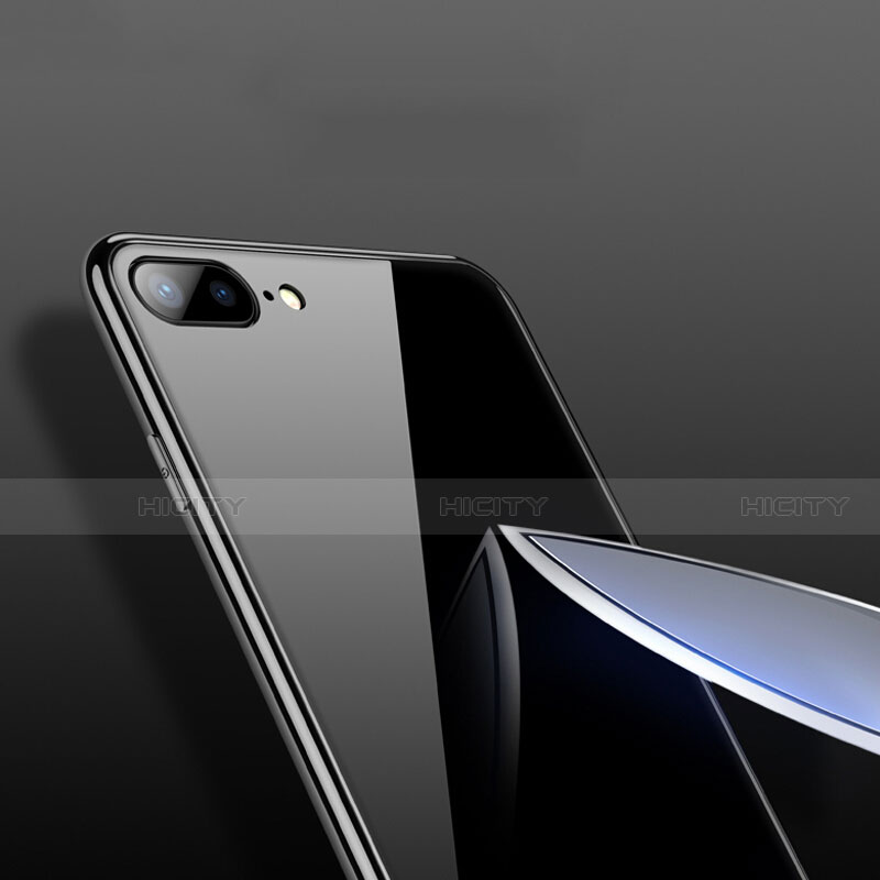 Housse Silicone Souple Miroir W04 pour Apple iPhone 8 Plus Noir Plus