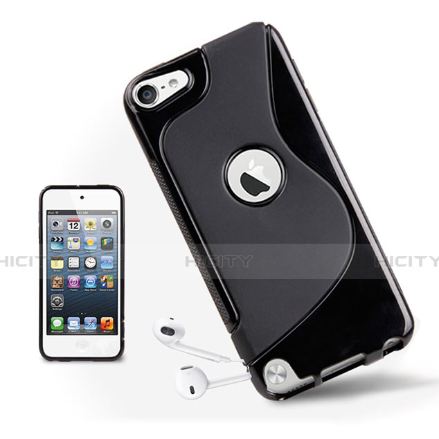 Housse Silicone Souple Transparente Vague S-Line pour Apple iPod Touch 5 Noir Plus