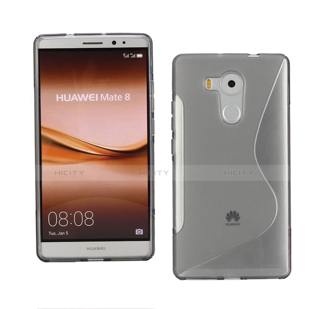 Housse Silicone Souple Transparente Vague S-Line pour Huawei Mate 8 Gris Plus