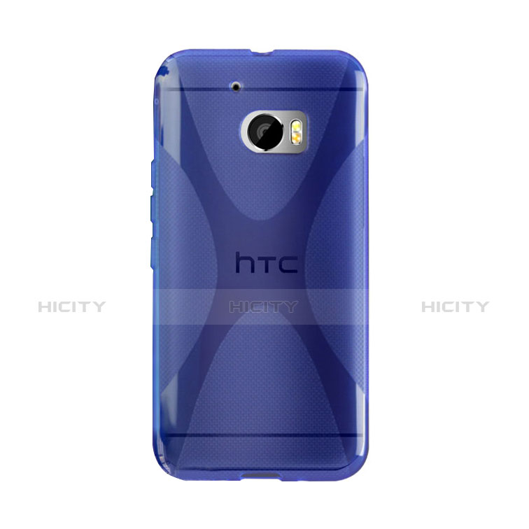 Housse Silicone Souple Transparente Vague X-Line pour HTC 10 One M10 Bleu Plus