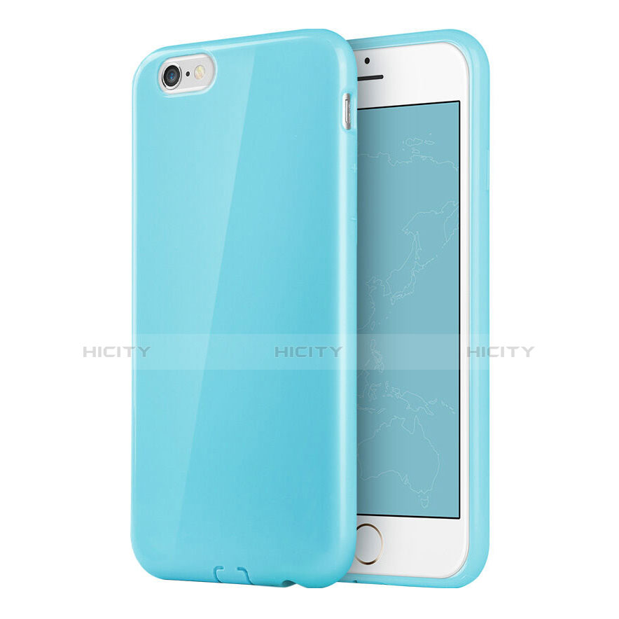 Housse Silicone TPU Souple Couleur Unie pour Apple iPhone 6 Bleu Ciel Plus