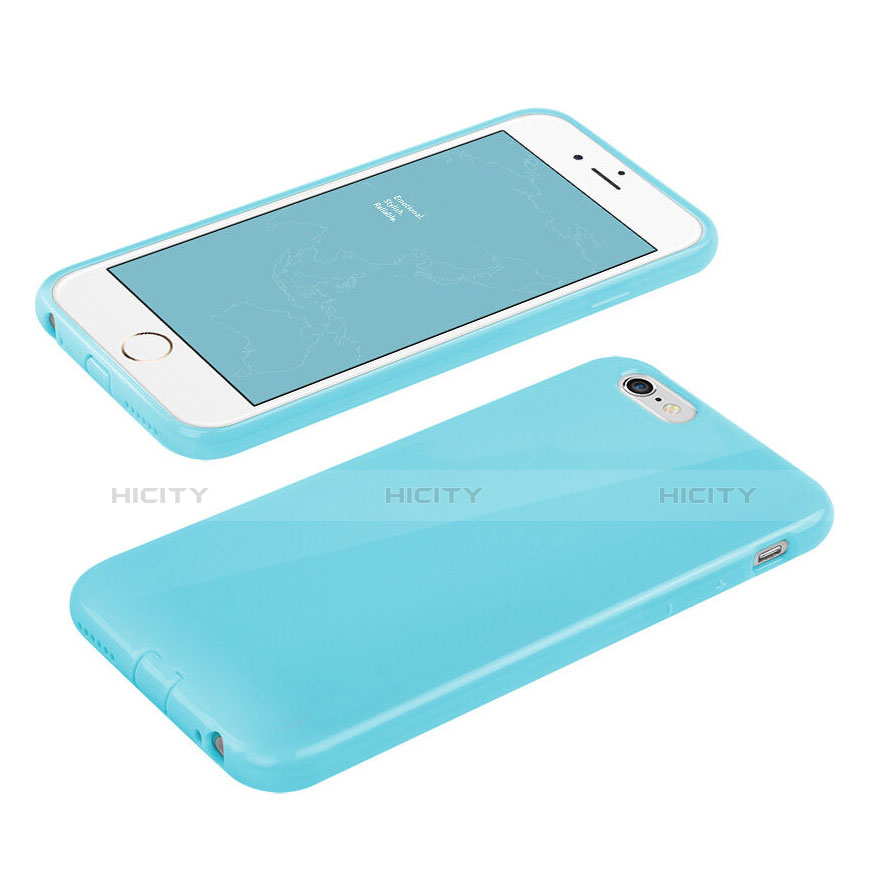 Housse Silicone TPU Souple Couleur Unie pour Apple iPhone 6 Bleu Ciel Plus