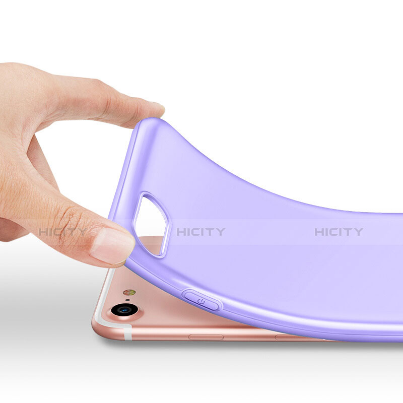 Housse Silicone TPU Souple Couleur Unie pour Apple iPhone 7 Violet Plus