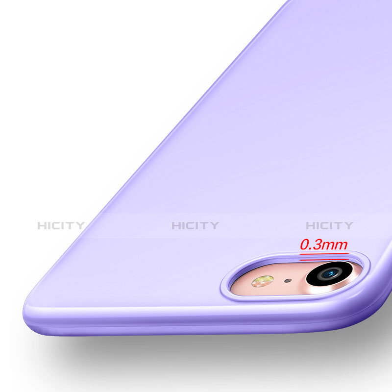 Housse Silicone TPU Souple Couleur Unie pour Apple iPhone 7 Violet Plus