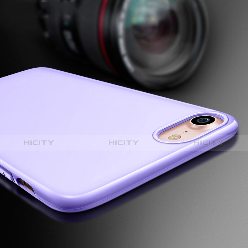 Housse Silicone TPU Souple Couleur Unie pour Apple iPhone 7 Violet Plus