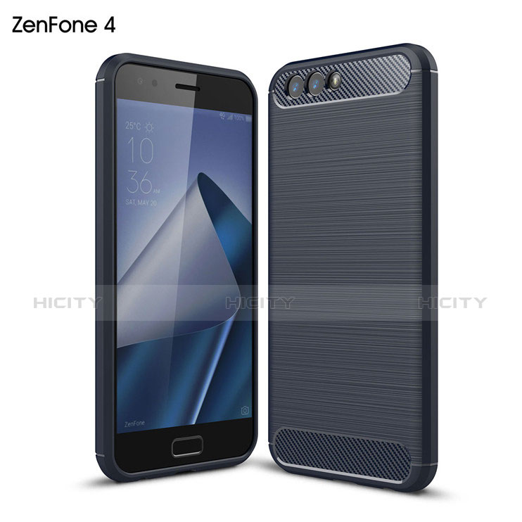 Housse Silicone TPU Souple Couleur Unie pour Asus Zenfone 4 ZE554KL Bleu Plus