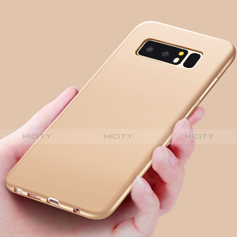 Housse Silicone TPU Souple Couleur Unie pour Samsung Galaxy Note 8 Duos N950F Or Plus