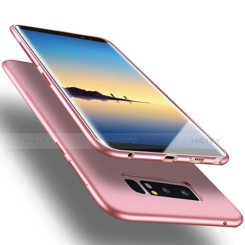 Housse Silicone TPU Souple Couleur Unie pour Samsung Galaxy Note 8 Duos N950F Or Rose Plus