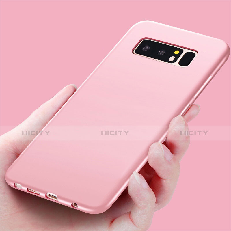 Housse Silicone TPU Souple Couleur Unie pour Samsung Galaxy Note 8 Duos N950F Or Rose Plus