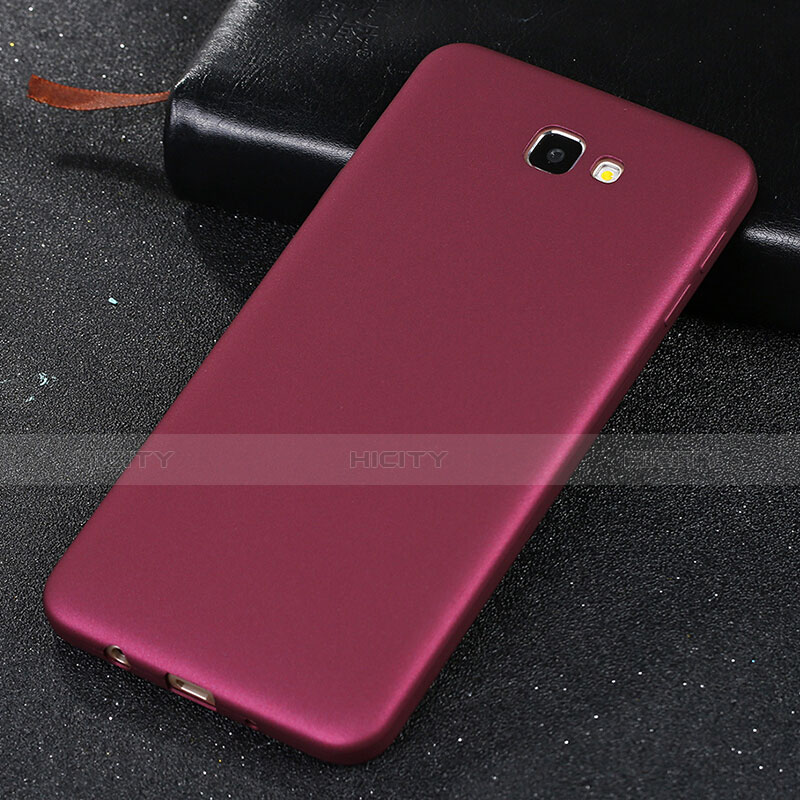 Housse Silicone TPU Souple Couleur Unie pour Samsung Galaxy On7 (2016) G6100 Rouge Plus