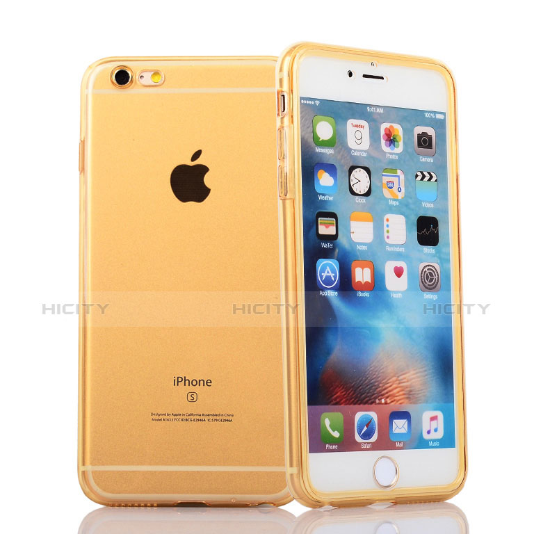 Housse Transparente Integrale Silicone Souple Avant et Arriere pour Apple iPhone 6S Plus Or Plus