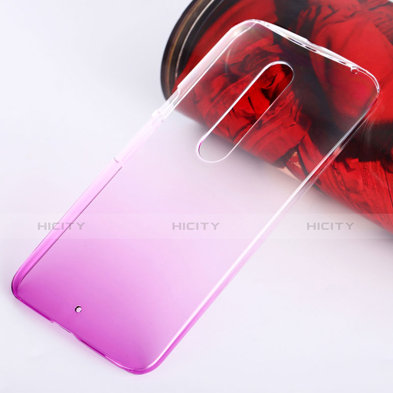 Housse Transparente Rigide Degrade pour Motorola Moto X Style Rose Plus