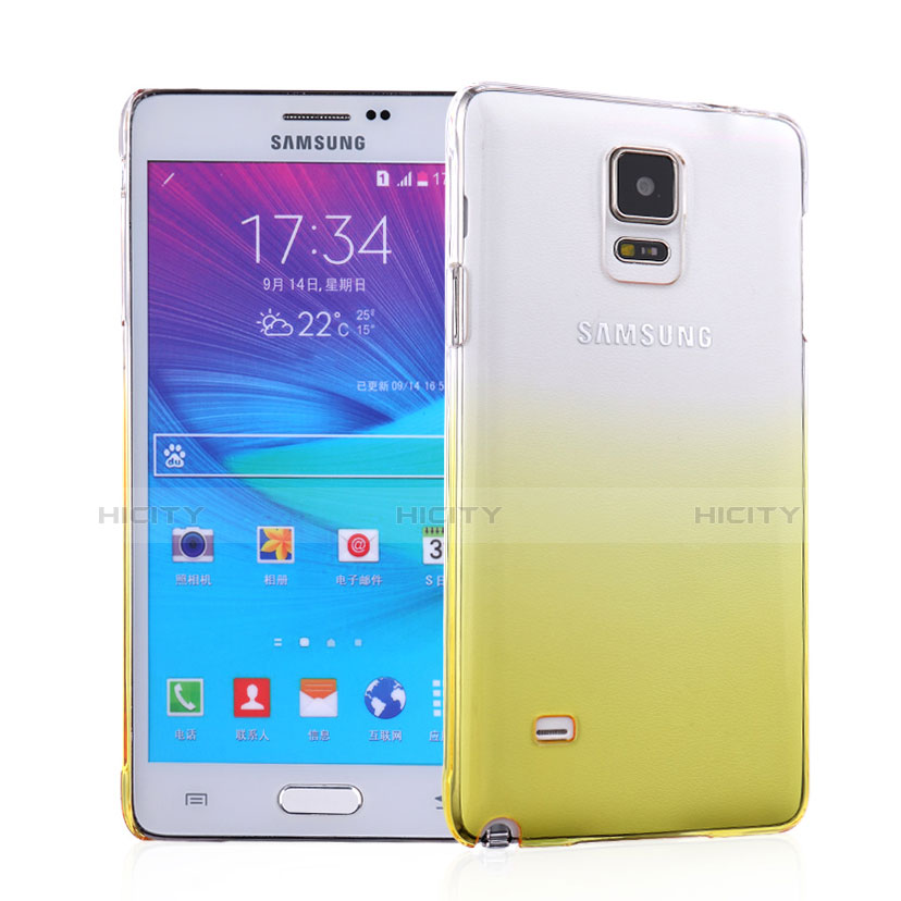 Housse Transparente Rigide Degrade pour Samsung Galaxy Note 4 Duos N9100 Dual SIM Jaune Plus