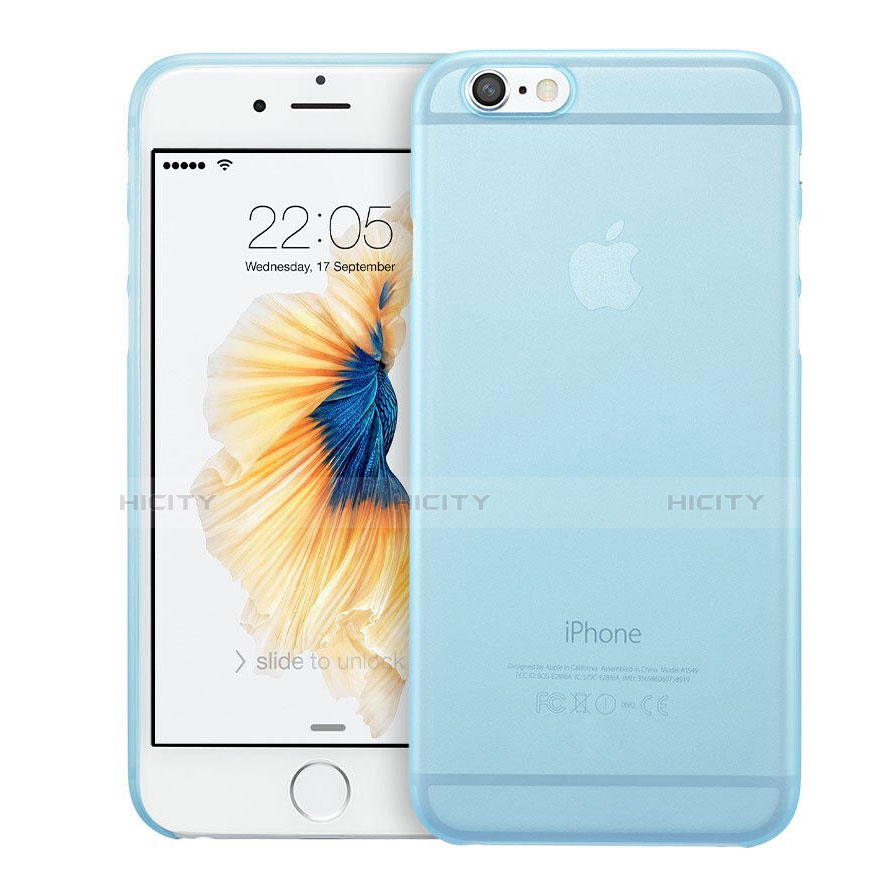 Housse Ultra Fine Mat Rigide Transparente pour Apple iPhone 6 Bleu Ciel Plus