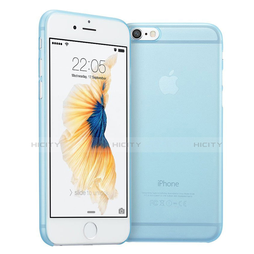 Housse Ultra Fine Mat Rigide Transparente pour Apple iPhone 6 Bleu Ciel Plus