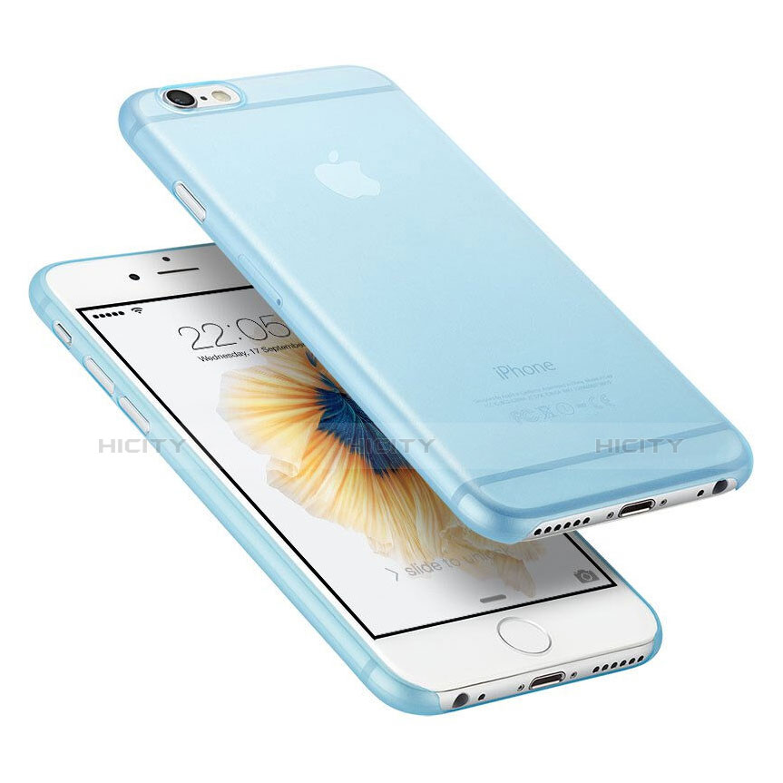 Housse Ultra Fine Mat Rigide Transparente pour Apple iPhone 6 Bleu Ciel Plus