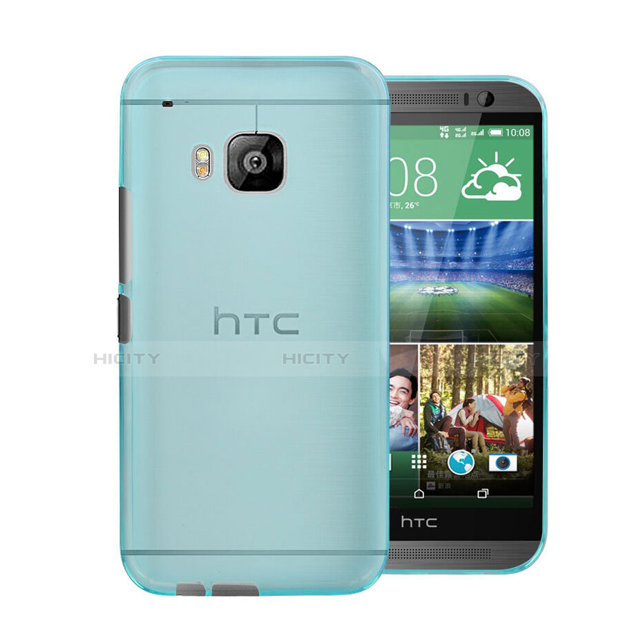 Housse Ultra Fine Mat Rigide Transparente pour HTC One M9 Bleu Ciel Plus